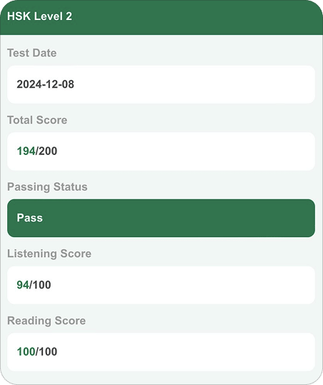 chiński start wynik hsk 3